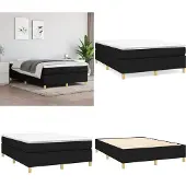 vidaXL Boxspringbett mit Matratze Schwarz 140x200 cm Stoff