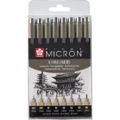 Sakura Pigma Micron Fineliner 8er-Set Black