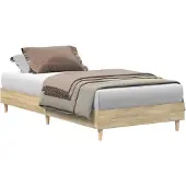 vidaXL Bettgestell ohne Matratze Sonoma-Eiche 90x190 cm Holzwerkstoff