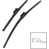 Heyner Scheibenwischer-Set 650 mm / 400 mm Hybrid mit TLC-Adapter vorne Für Fahrer- und Beifahrerseite, Graphitbeschichtete Gummilippen, Hakenaufnahme Hook One, Paarweise geliefert, Flaches Profil
