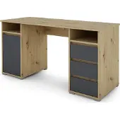 ByLiving Schreibtisch Lobo, in artisan Eiche, anthrazit, mit 3 Schubkästen und 1 Tür, Breite 138 cm