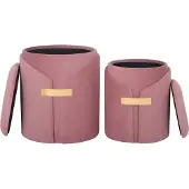 MAY Interiors | Set mit 2 Hockern Forcet Rosa MDF 37x44.5x37 cm | NADUVI