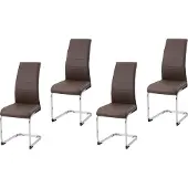 HTI Esszimmerstuhl SallyC Kunstleder 4er-Set Braun