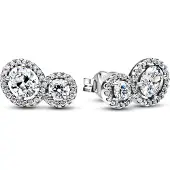 Pandora 293774C01 Damen-Ohrstecker Silber Umarmender Heiligenschein