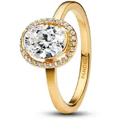 Pandora 163802C01 Damen-Ring Ovaler Funkelnder Heiligenschein Goldfarben