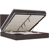 vidaXL Ottoman-Bett mit Matratze & LEDs Dunkelbraun 160x200 cm Stoff