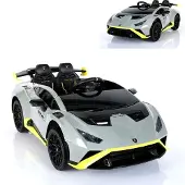 Es-toys Kinder Elektroauto Lamborghini Huracan STO Drift Fernbedienung MP3 USB grau