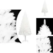 vidaXL Künstlicher Weihnachtsbaum Naturgetreue Nadeln Weiß 210 cm - Weihnachtsbäume
