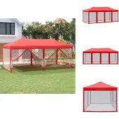 vidaXL Partyzelt Faltbar mit Seitenwänden Rot 3x6 m - Pavillons & Partyzelte