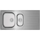 Teka UNIVERSE 60 T-XP 11/2B 1E, Aufsatzwanne, Rechteckig, Edelstahl, Edelstahl, 2 Becken, Rechteckig