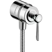 Hansgrohe AXOR Montreux Fixfit Stop Schlauchanschluss, Abstellventil, Hebelgriff, 16883820, Farbe: Brushed Nickel