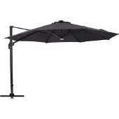 Ebuy24 Torben Hängesonnenschirm Ø3,5M mit Solarlampe schwarz, grau.
