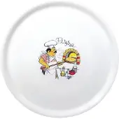 Saturnia Porzellan Pizzateller 33cm mit Verzierung (6 Stück)