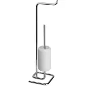 Gessi Goccia Standkombination Papierrollenhalter und Toilettenbürstengarnitur aus GRES weiss, 38067