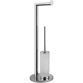 Gessi Emporio Ständer mit Papierrollenhalter und Toilettenbürstengarnitur aus satiniertem Glas, 38