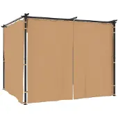 vidaXL Pavillon mit Vorhängen 3x3 m Taupe Stahl - Pavillons & Partyzelte