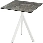 Veba Infinity Tripod Terrassentisch Weiß frame + Galaxy Marble HPL 70x70 cm