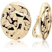Sparkling Jewels Sparkling - Oval gold-plated earrings EAG26