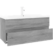 vidaXL Waschbeckenschrank mit Einbaubecken Grau Sonoma Holzwerkstoff