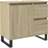 vidaXL Badschrank Sonoma-Eiche 65x33x60 cm Holzwerkstoff