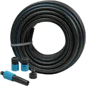 Progarden 4-teiliger Gartenschlauch-Set, Kunststoff, 20 m, schwarz
