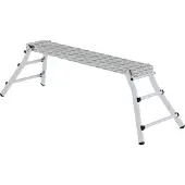 Munk Aluminium-Plattformleiter, klappbare Füße, geriffelte Sprossen, rutschfest, max. 150 kg, Sprossenabstand 280 mm, 1730 x 285 x 700 mm
