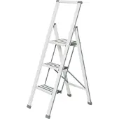 Wenko Alu Klapp Tritt Leiter faltbar robust Haushalt Stehleiter Aluminium 3stuf