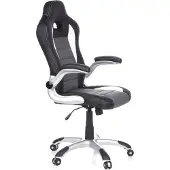 Hjh OFFICE GAME SPORT - Gamingstuhl Schwarz / Weiß / Grau