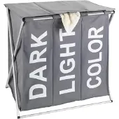 Wenko Wäschesammler Trio Top Grau, Wäschekorb, 118 l Wenko