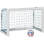 Sport-Thieme Mini-Fußballtor "Professional Kompakt", Weiß-Pulverbeschichtet, Inkl. Netz, blau (MW 10 cm), 1,80x1,20 m