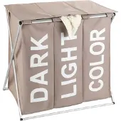 Wenko Wäschesammler Trio Top Taupe, Wäschekorb, 118 l Wenko