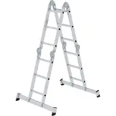 MUNK Günzburger Steigtechnik MUNK Vielzweckleiter mit Nivello Traverse und Holzbelag 4x3 Sprossen