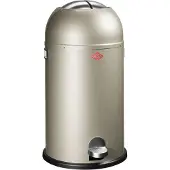 Wesco Tretabfalleimer 184631-03 KICKMASTER in NEUSILBER mit 33 Liter Volumen / Abfallsammler / Mülleimer