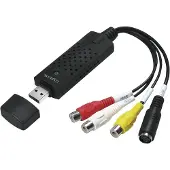 Logilink VG0030 - Audio Recorder USB 2.0 (USB A auf 3 RCA + miniDIN5, 0,1 m), Farbe schwarz