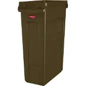Rubbermaid Slim Jim Belüfteter Abfalleimer mit Luftschlitzen 87L braun
