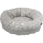 Trixie Bett Feder ø 50 cm grau/silber Plüsch/Polyester rutschfest Kissen Hund