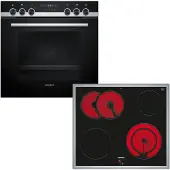 Siemens HE517BBS3 + EA64RGNA1E, Keramik, 4 Zone(n), Glaskeramik, Schwarz, Berührung, 58,3 cm