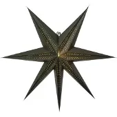 Star Trading Großer Papierstern ,Point' in dunklem Grün, dekorative Falz und Lochmuster, 7-zackig, Ø 60cm
