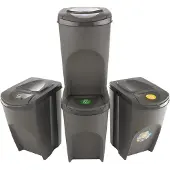 Prosperplast Abfallbehälter SORTIBOX 4 x 35 l grau