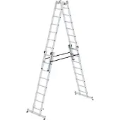 MUNK Günzburger Steigtechnik Sprossen-Stehleiter 4tlg. mit nivello-Traverse 4 x 8 Sprossen - 033032