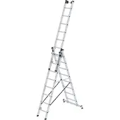 MUNK Günzburger Steigtechnik Günzburger Mehrzweckleiter 3tlg. Alu 3x8 Sprossen Arbeits-Höhe 6900mm - 33308