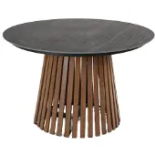 Ebuy24 Max Gartentisch Ø115cm Teak, grau.