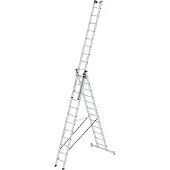 Günzburger Steigtechnik Günzburger Mehrzweckleiter 3tlg. Alu 3x12 Sprossen Arbeits-Höhe 9700mm - 33312