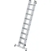 MUNK Günzburger Steigtechnik Stufen-Schiebeleiter mit nivello-Traverse 2-teilig 2x9 Stufen