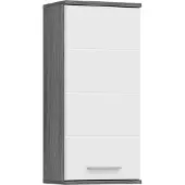 Ebuy24 Xonox.home Hängeschrank Blake BxHxT 35 x 77 x 25 cm Frontfarbe weiß hochglanz / Korpus rauchsilber