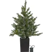 Star Trading LED-Tanne Greyland 80 LED warmweiß außen 90 cm batteriebetrieben grün