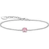 Thomas Sabo Armband mit pinkfarbenem Zirkonia-Anhänger Silber