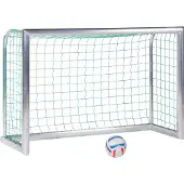 Sport-Thieme Mini-Fußballtor "Professional Kompakt", Alu-Naturblank, Inkl. Netz, grün (MW 10 cm), 1,80x1,20 m