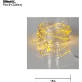 Star Trading LED Lichterkette ,Dew Drop Micro, outdoor, warmweiß, 15m, transparent