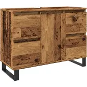 vidaXL Waschbeckenunterschrank Altholz-Optik 80x33x60 cm Holzwerkstoff
